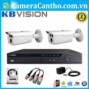 Bộ 2 Camera KBVision 1.3MP Hồng Ngoại 80 mét