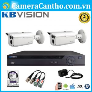 Bộ 2 Camera KBVision 2.0MP Hồng Ngoại 80 mét